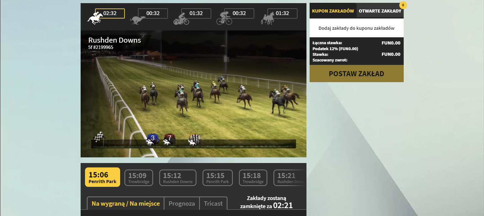 LVBet - sporty wirtualne - wyścigi koni